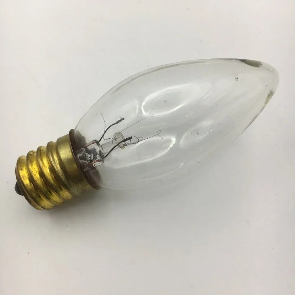 Candelabra Light Bulbs Clear Glass Set of 8 Gold Screw Thread Base E12